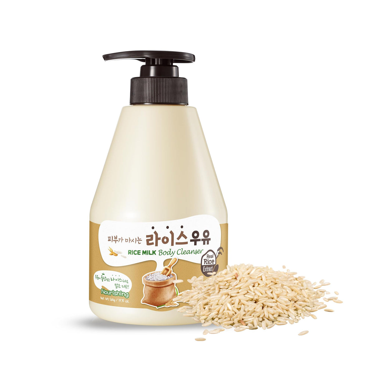 Kwailnara Rice Milk Body Wash bottle shows a soothing daily cleanse for soft skin