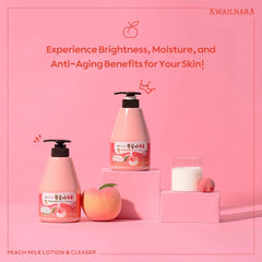 Kwailnara WELCOS Peach Milk Body Wash lather close-up for a refreshing, soft-skin feel