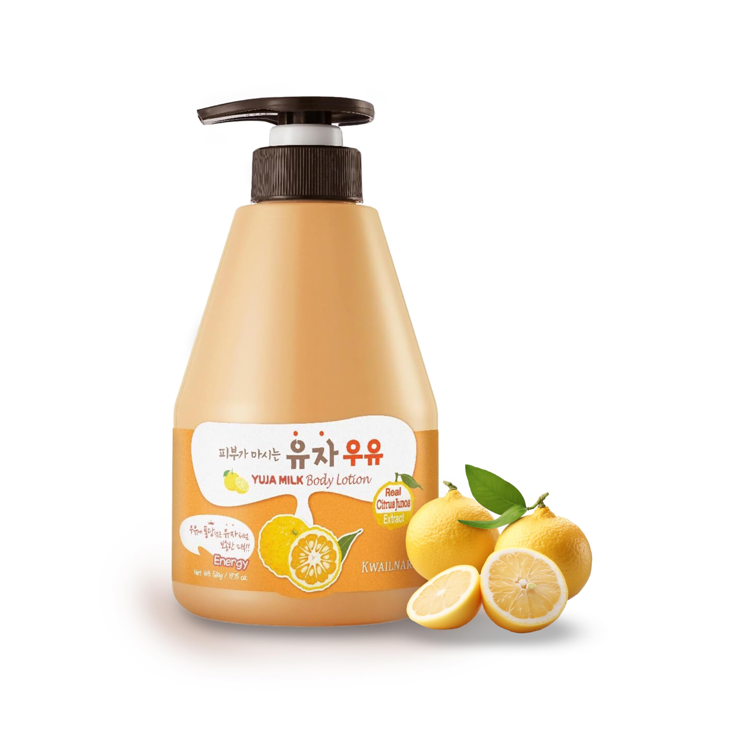 Kwailnara Yuja Milk Body Lotion bottle front for radiant, even-toned skin