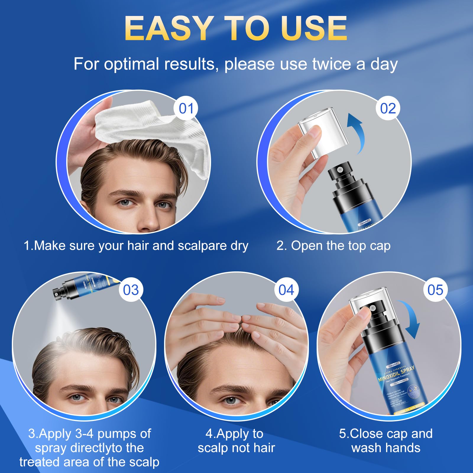 Kweqdsd scalp spray applied for easy twice-daily scalp care.