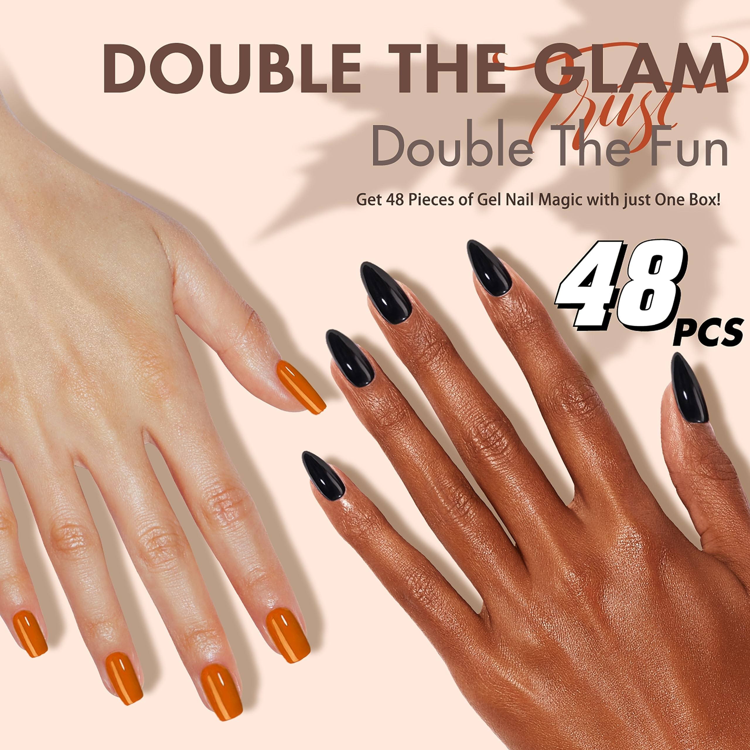KXAMELIE almond nails fit flat and curved nail beds with gentle flex