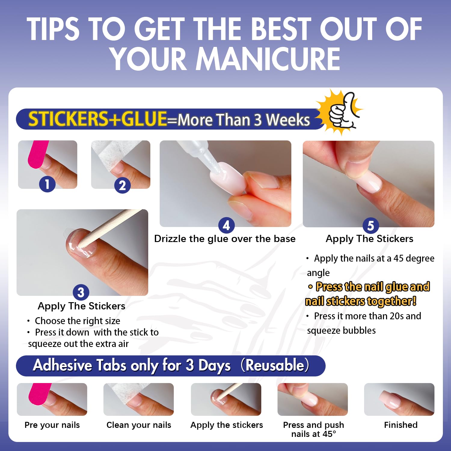 KXAMELIE easy removal tabs for convenient nail changes