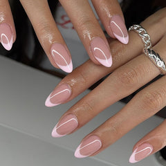 KXAMELIE light pink French tip nails for a salon-like finish