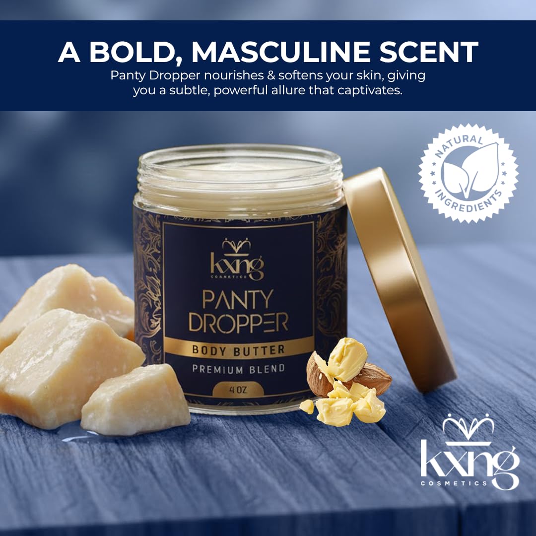 KXNG Cosmetics hands applying body butter for overnight hydration.