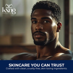 KXNG Cosmetics oil-blend bottle showcases nourishing complex for all-day softness.