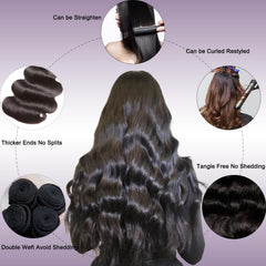 KXRO 20-inch body wave bundle ready for curling or straightening with smooth ends