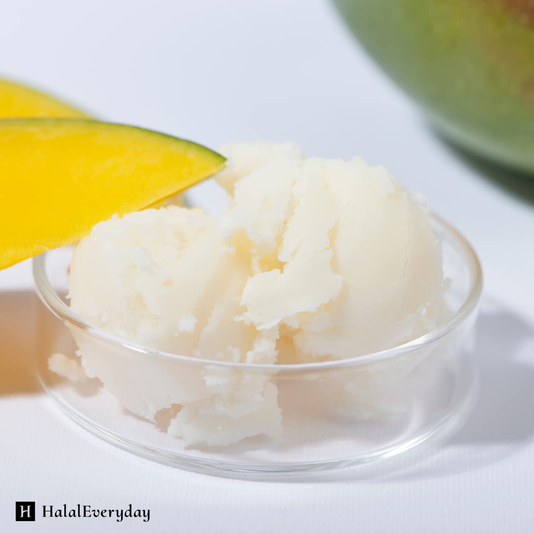 Kyabo mango butter in natural scene suggests spa-like skincare.
