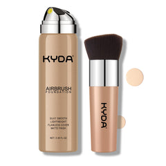 KYDA AirBrush Foundation Spray bottle front view showing potential for even coverage