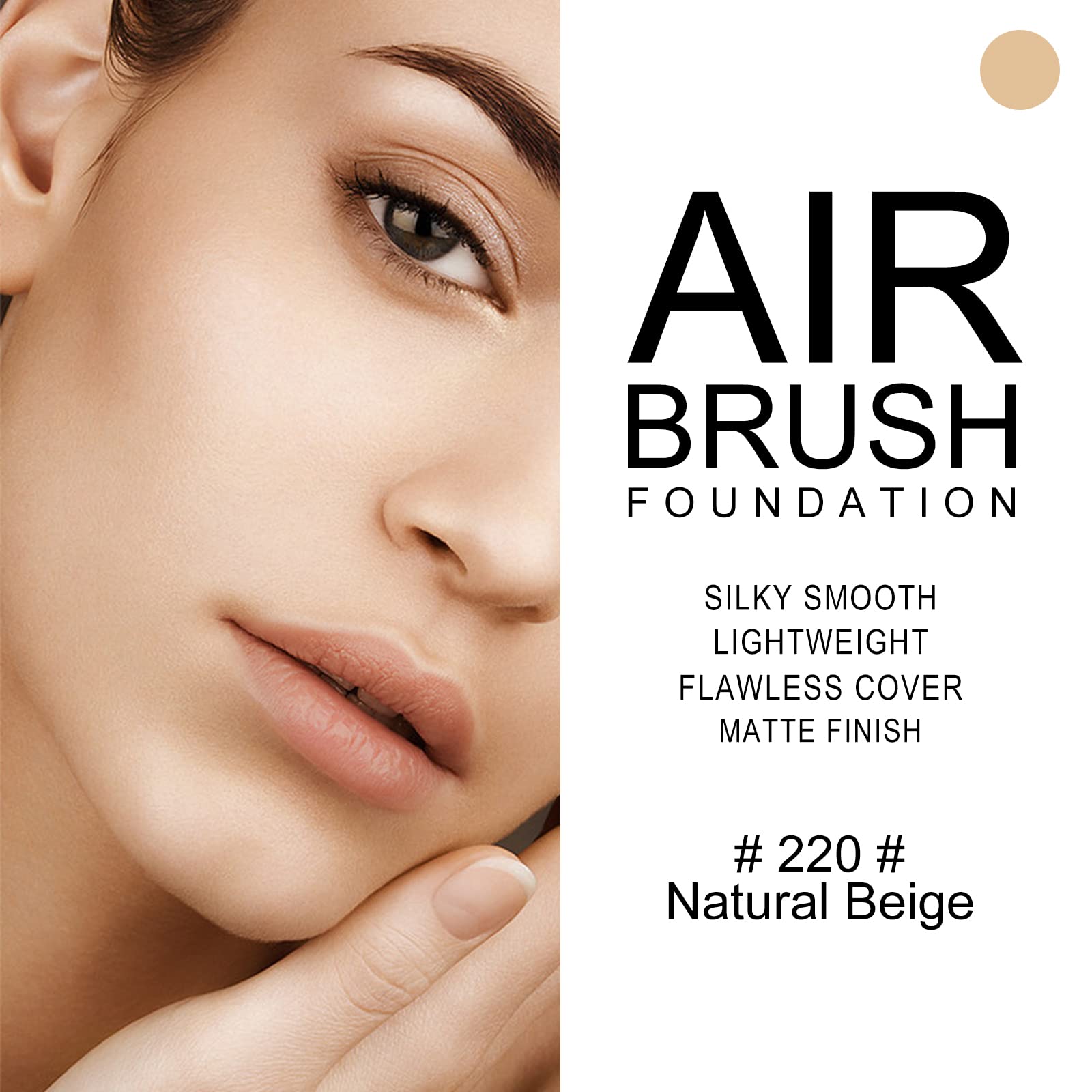 KYDA AirBrush spray visualizes a nude makeup look with breathable mesh tech.