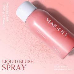 KYDA Liquid Blush Spray application on cheek for smooth color