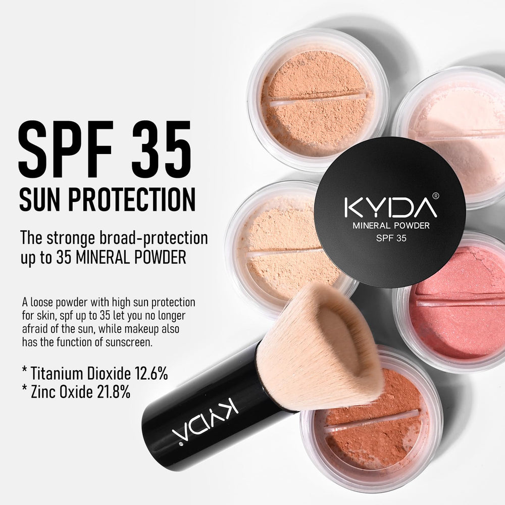 KYDA Mineral Powder Foundation blends seamlessly for a lightweight, non-greasy base