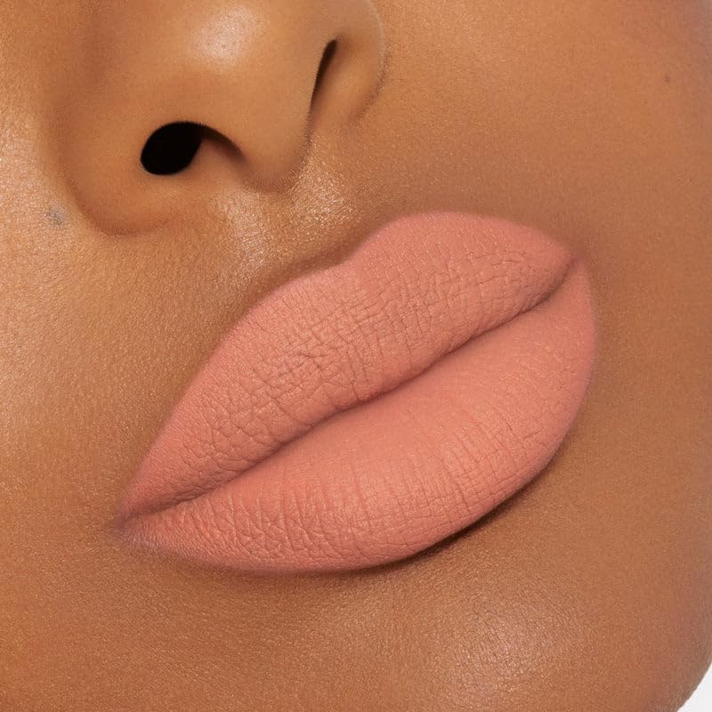 Complete look featuring Kylie lipstick for all-day matte beauty.