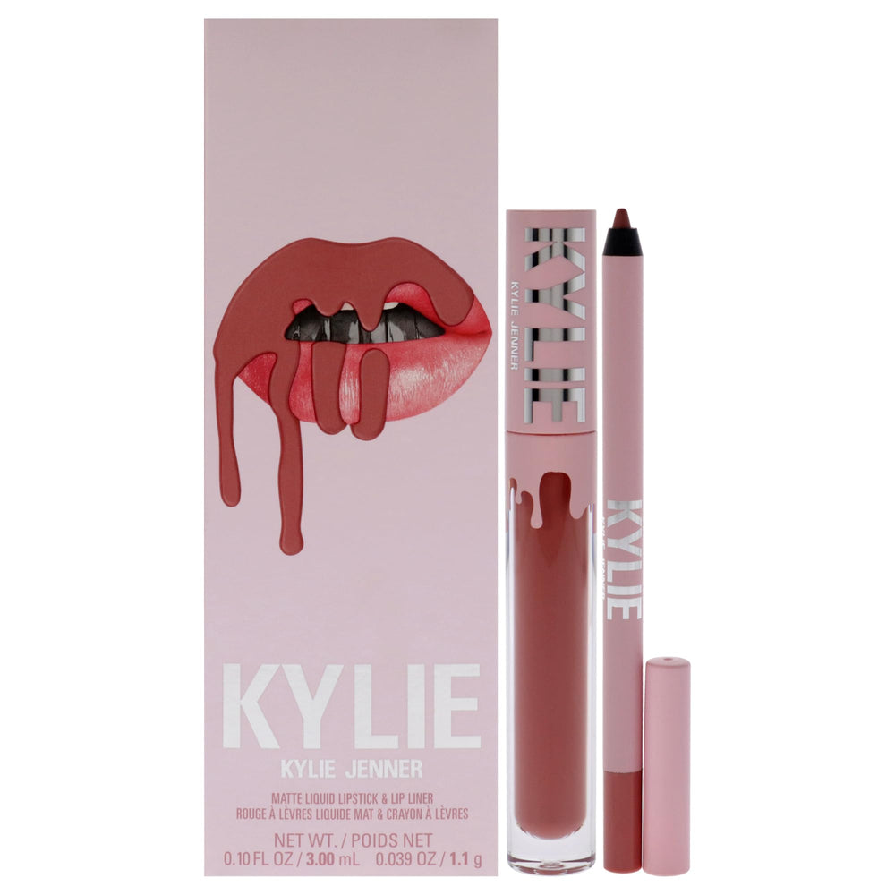 KYLIE Lip Kit 301 Liquid Angel bottle closeup with long-lasting matte color.