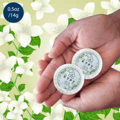 KYPY Jasmine Guest Soap with lavender hints promotes relaxation.
