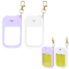 KYRGEU silicone case for Touchland Power Mist front view in white and purple, on-the-go protection.