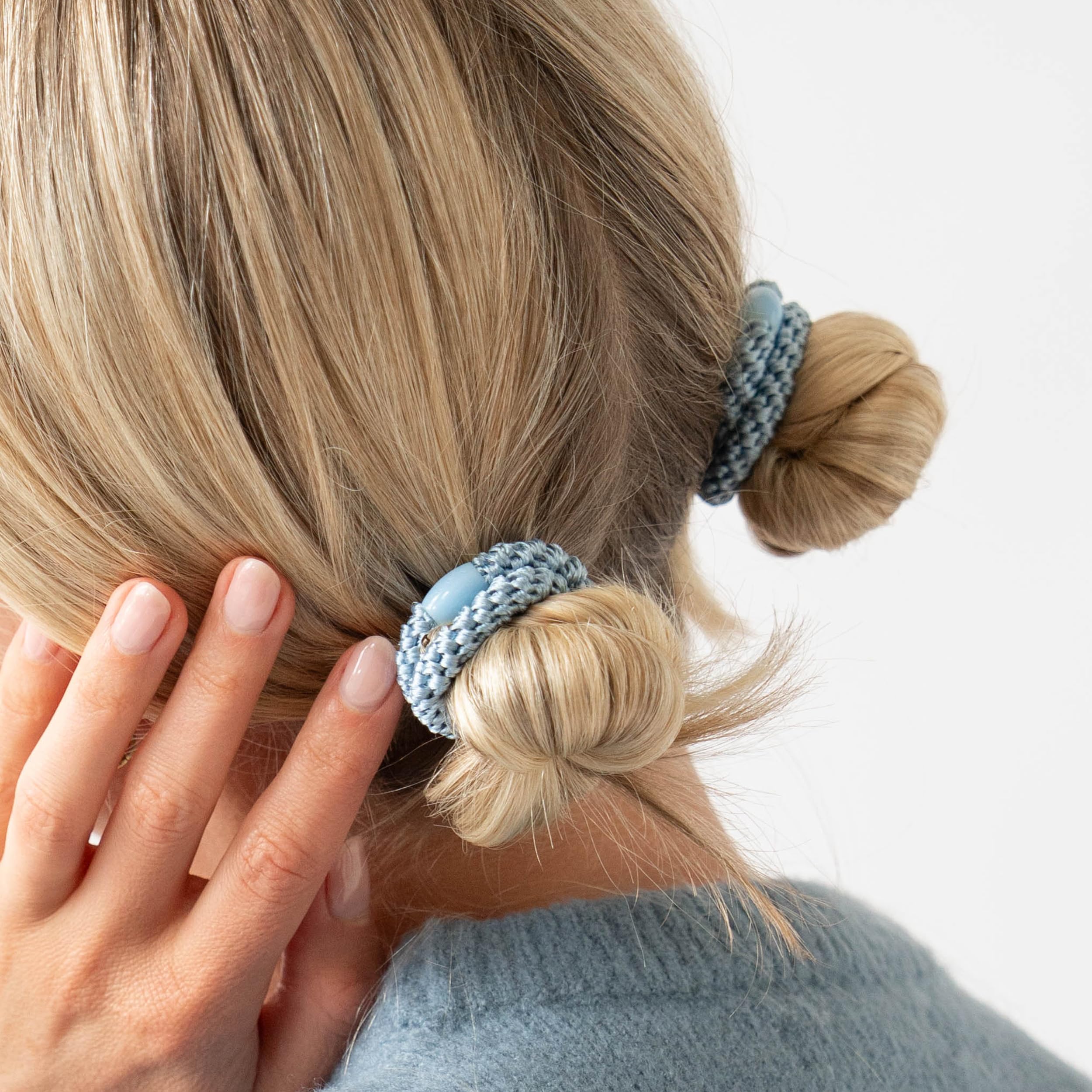 L. Erickson damage-free ponytail ties prevent snagging and creasing