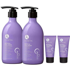 L LUSETA biotin shampoo and conditioner bottle with argan oil for damaged hair thickness