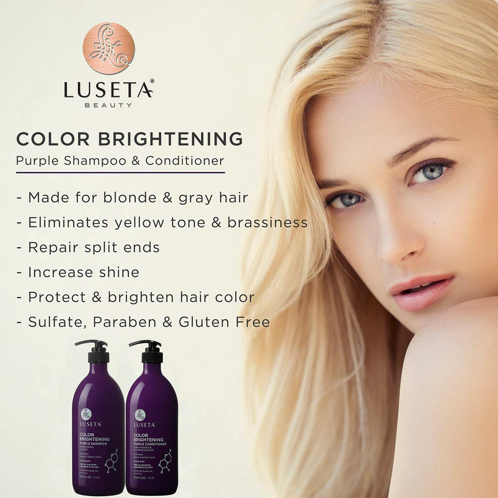 L LUSETA purple conditioner tube nourishes curls for smoother, more manageable hair.