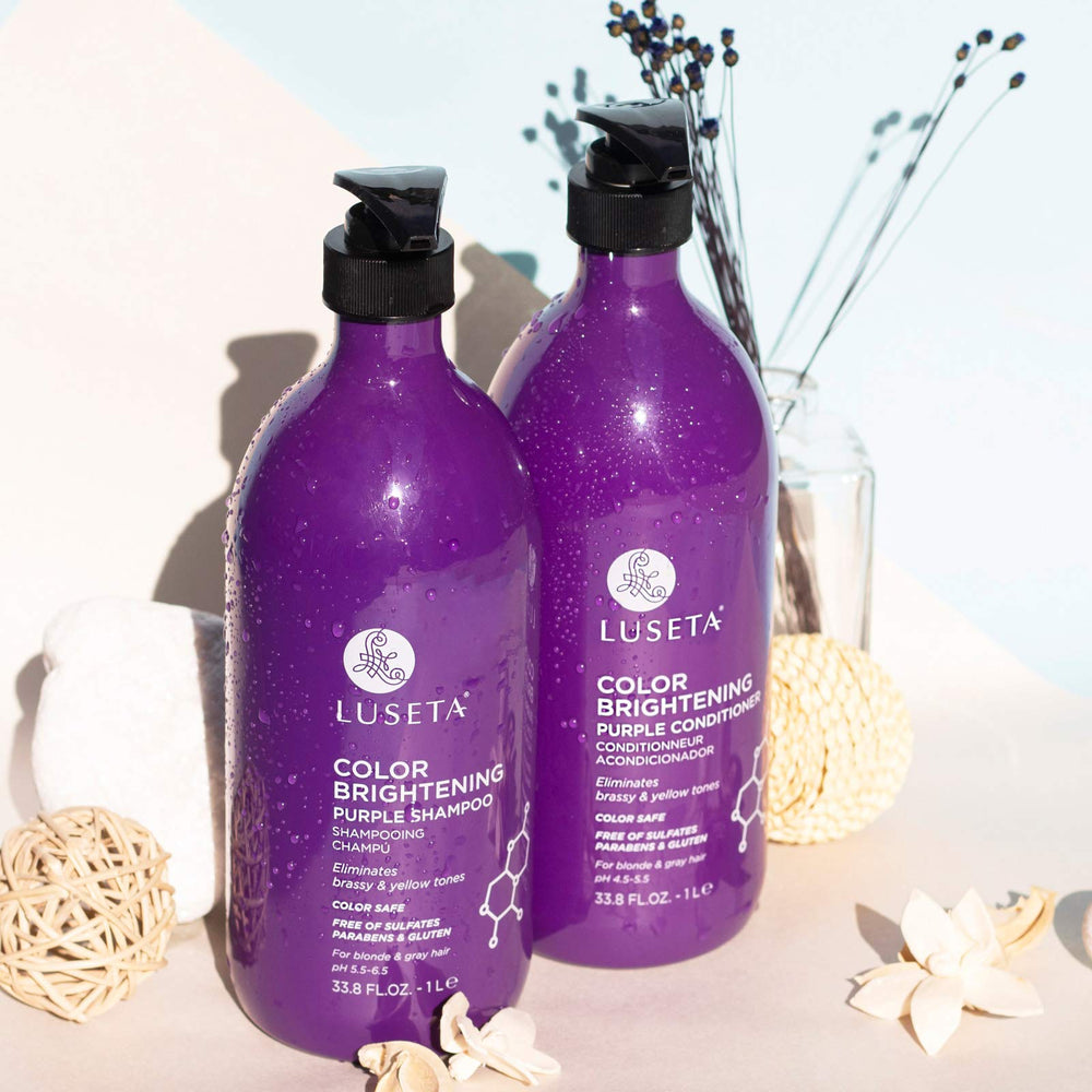 L LUSETA color-safe care image emphasizes color-treated hair protection.