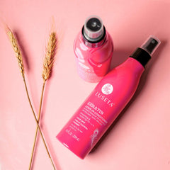 Luseta Keratin Leave-In Conditioner anti-frizz close-up demonstrates curl control