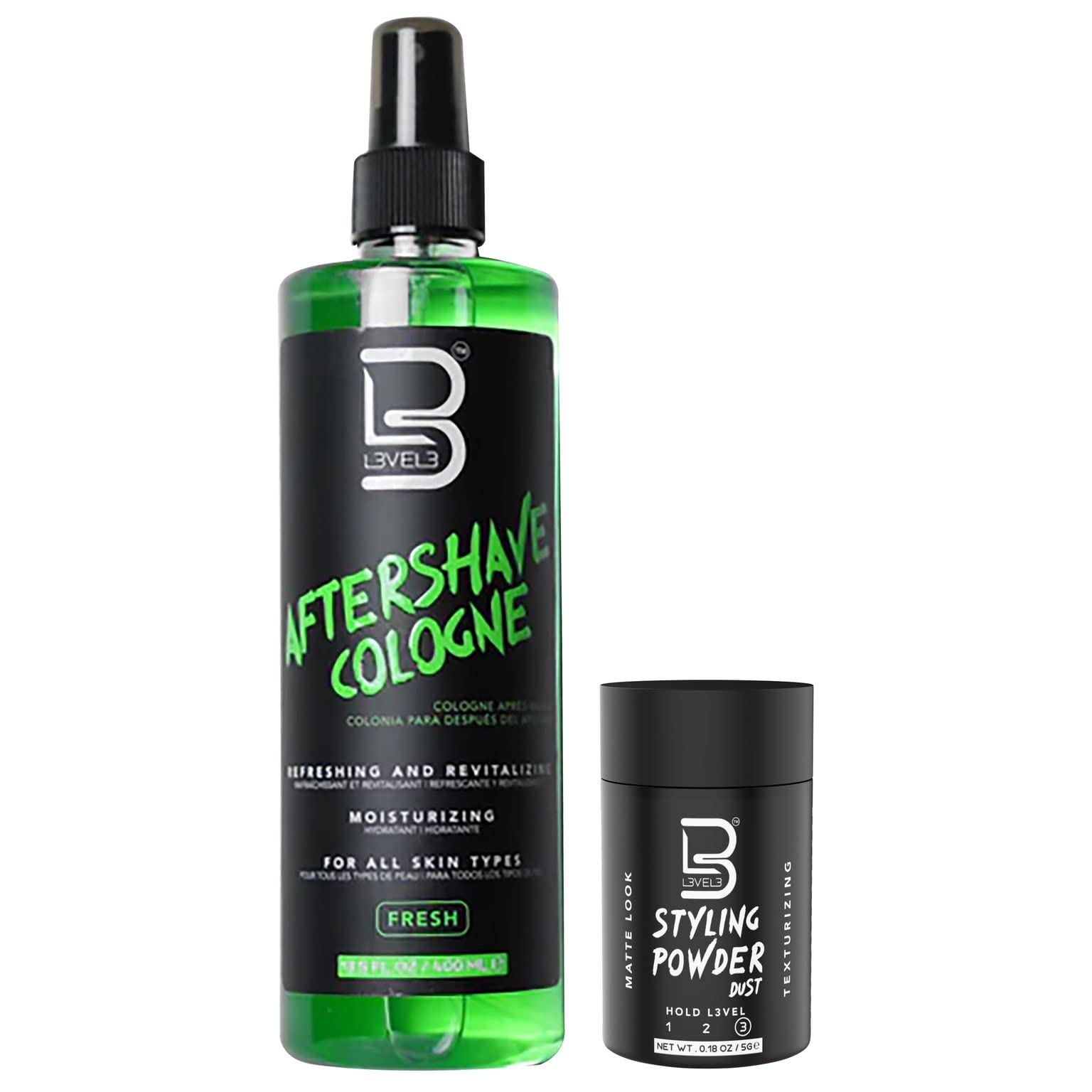 L3 Level 3 aftershave spray bottle for a refreshing grooming ritual.