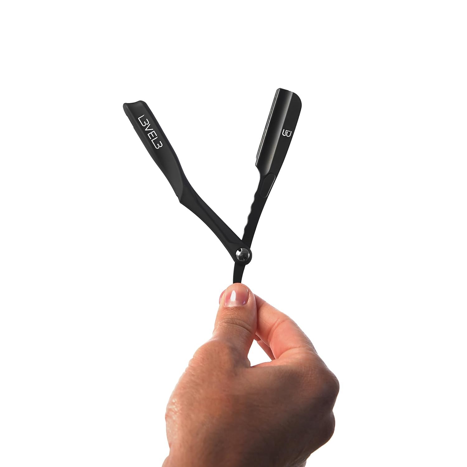 L3 Milly Razor Holder side view highlights compact, durable resin build for steady blade access.