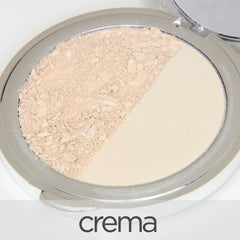 La Bella Donna compressed foundation swatch demonstrates color match on skin.