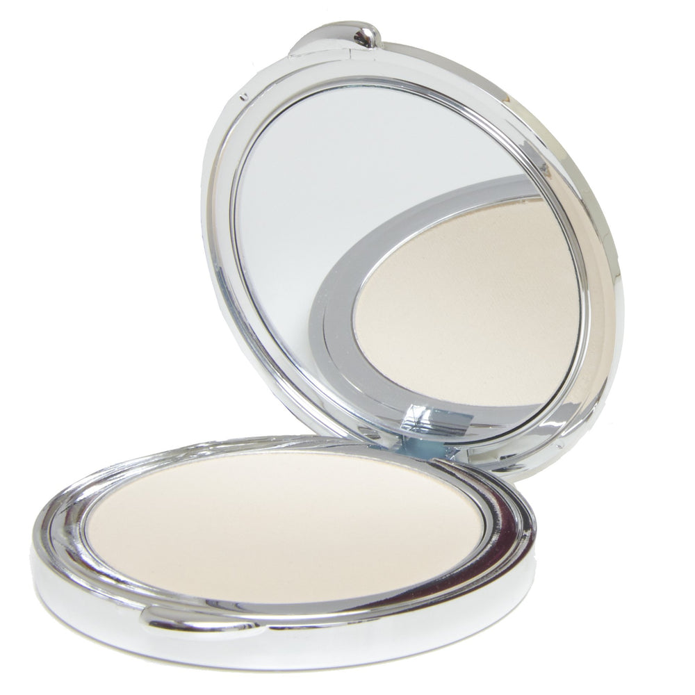 La Bella Donna foundation compact with mirror for on-the-go touchups and even coverage.