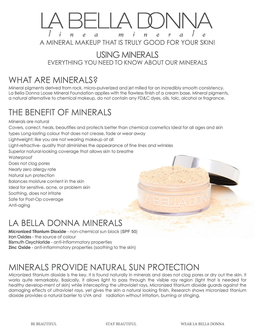 La Bella Donna loose mineral foundation being applied with a brush for even coverage