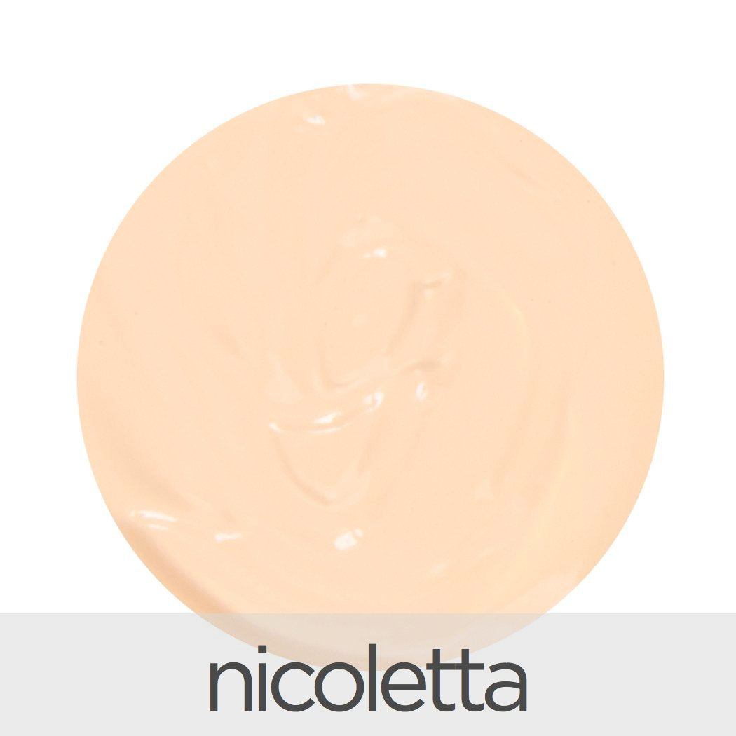La Bella Donna Nicoletta foundation swatches show true shades for seamless matching.