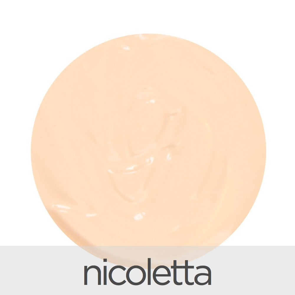La Bella Donna Nicoletta foundation swatches show true shades for seamless matching.