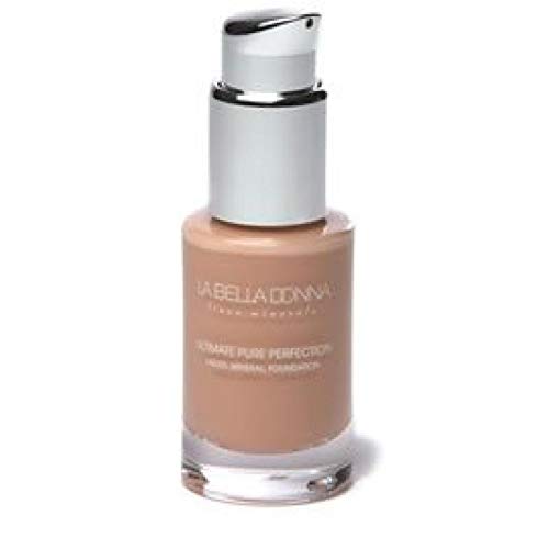 La Bella Donna Sophia foundation bottle, a hydrating mineral base with SPF 15 for radiant skin.