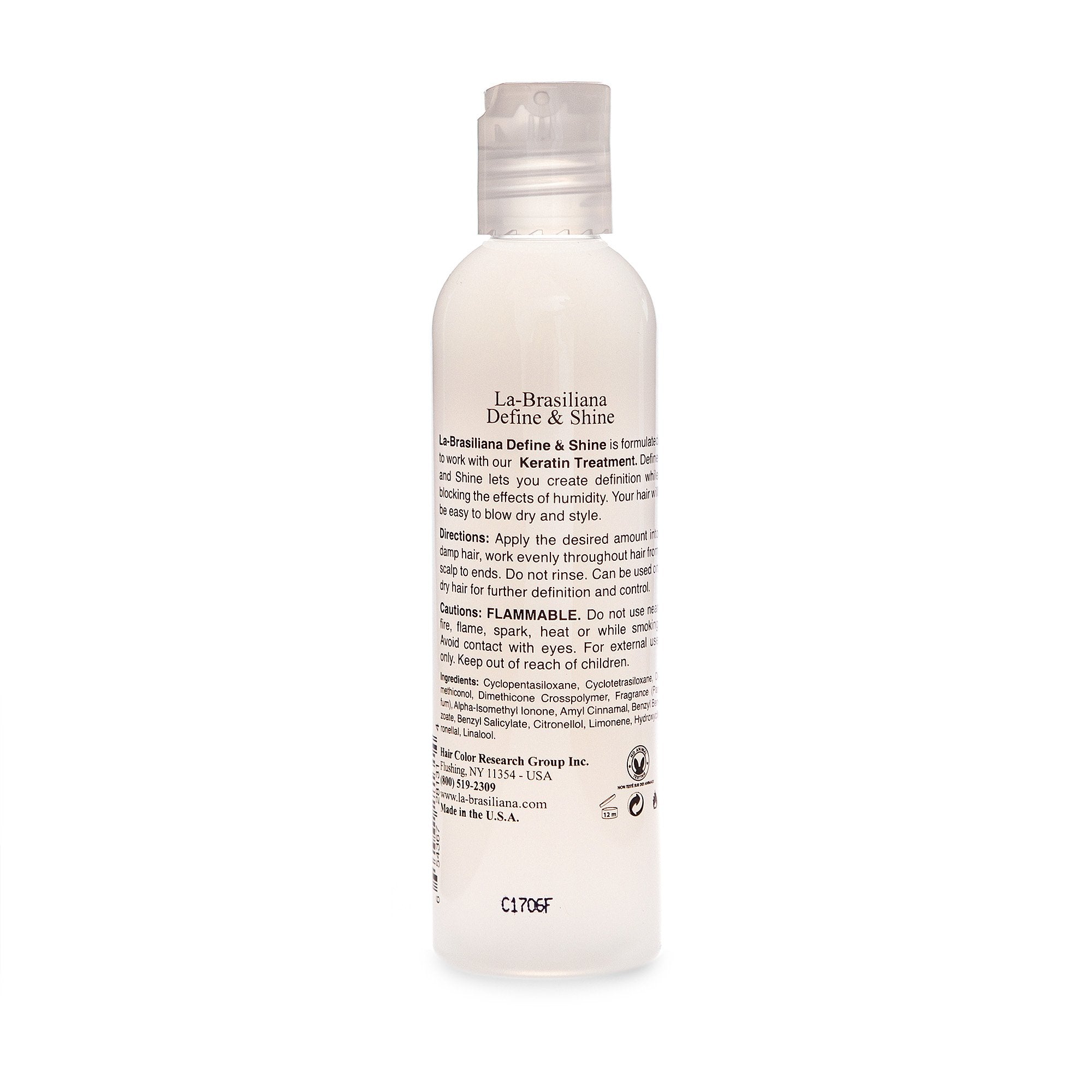 La-Brasiliana Tre Define Shine on hair delivering enhanced shine and manageability.