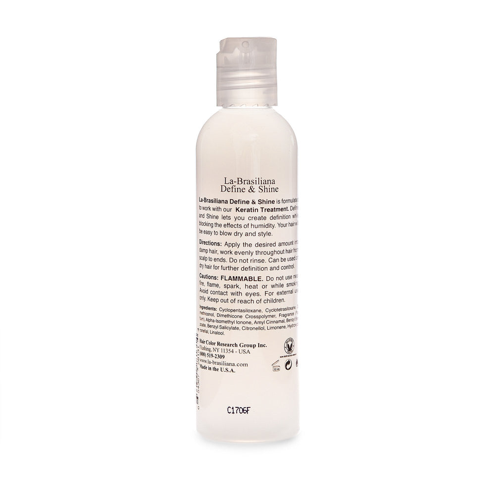 La-Brasiliana Tre Define Shine on hair delivering enhanced shine and manageability.