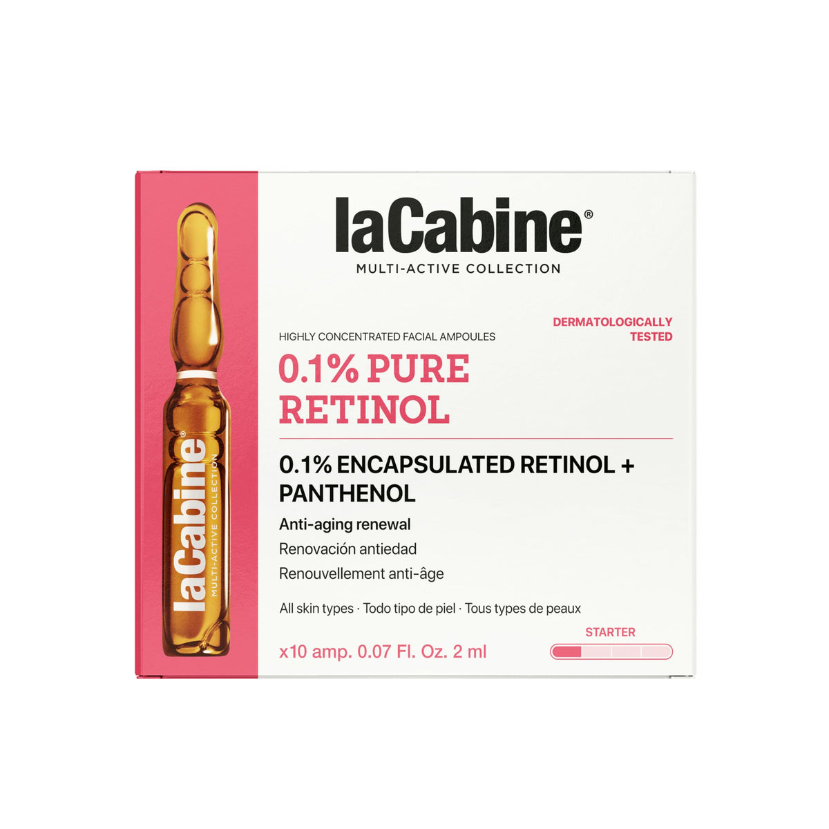 La Cabine Pure Retinol ampoules bottle for precise nightly dosing in your routine.