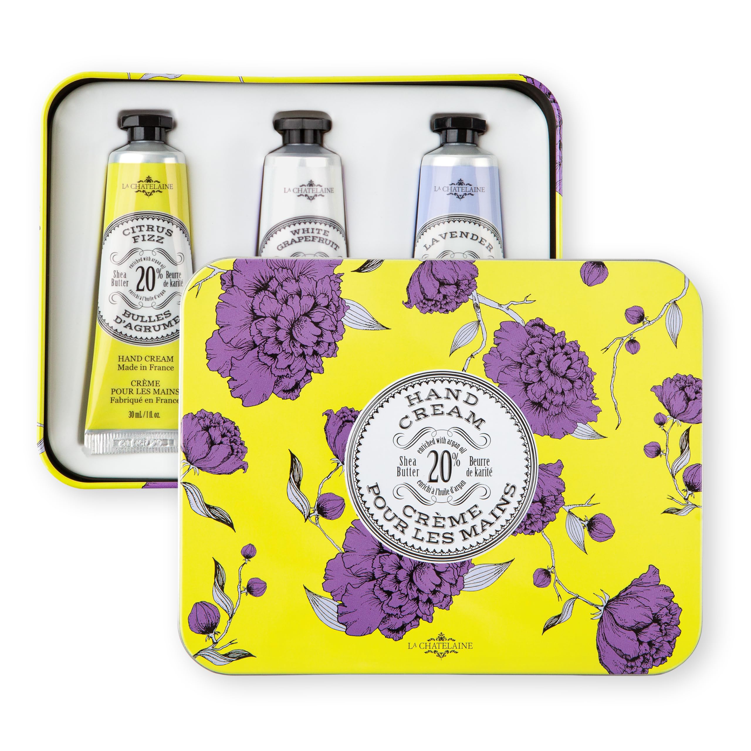 La Chatelaine gift set display, elegant assortment for home spa moments