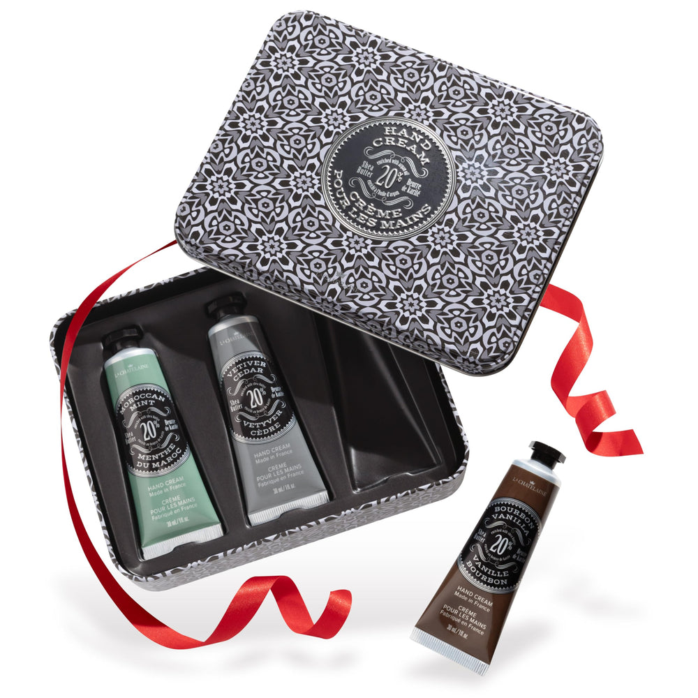La Chatelaine hand cream gift set packaging for gifting