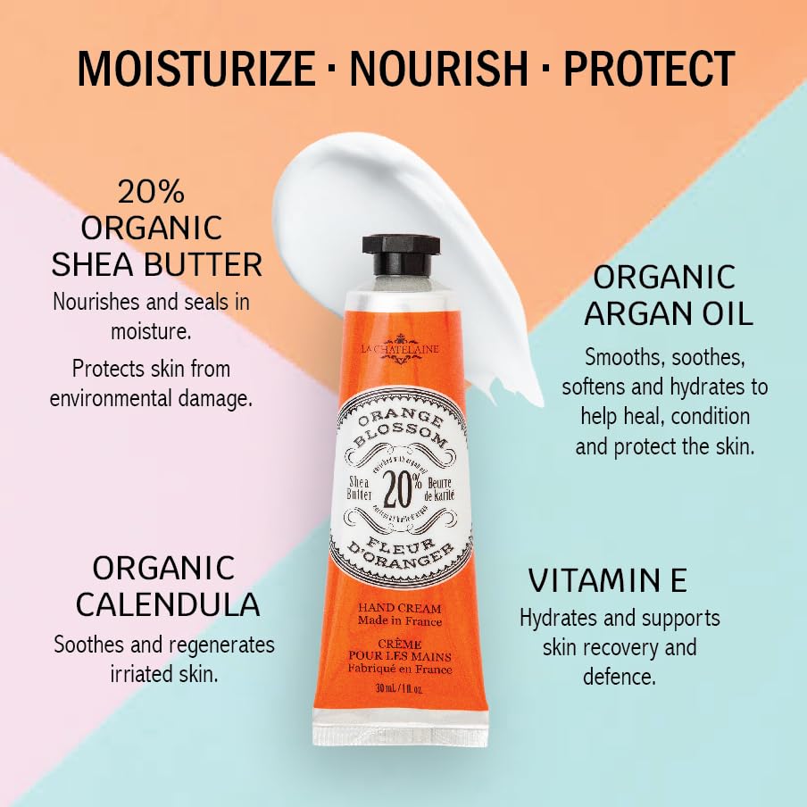 La Chatelaine Cinnamon Orange fragrance hand cream with bright citrus scent.
