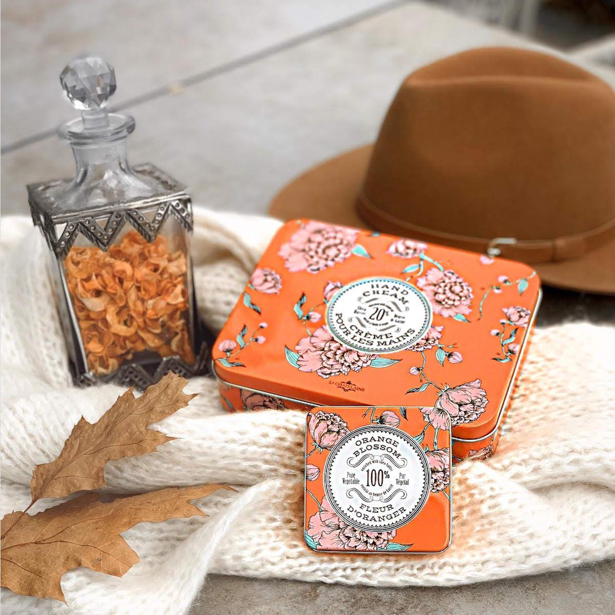 La Chatelaine gift packaging close-up, premium French craftsmanship.