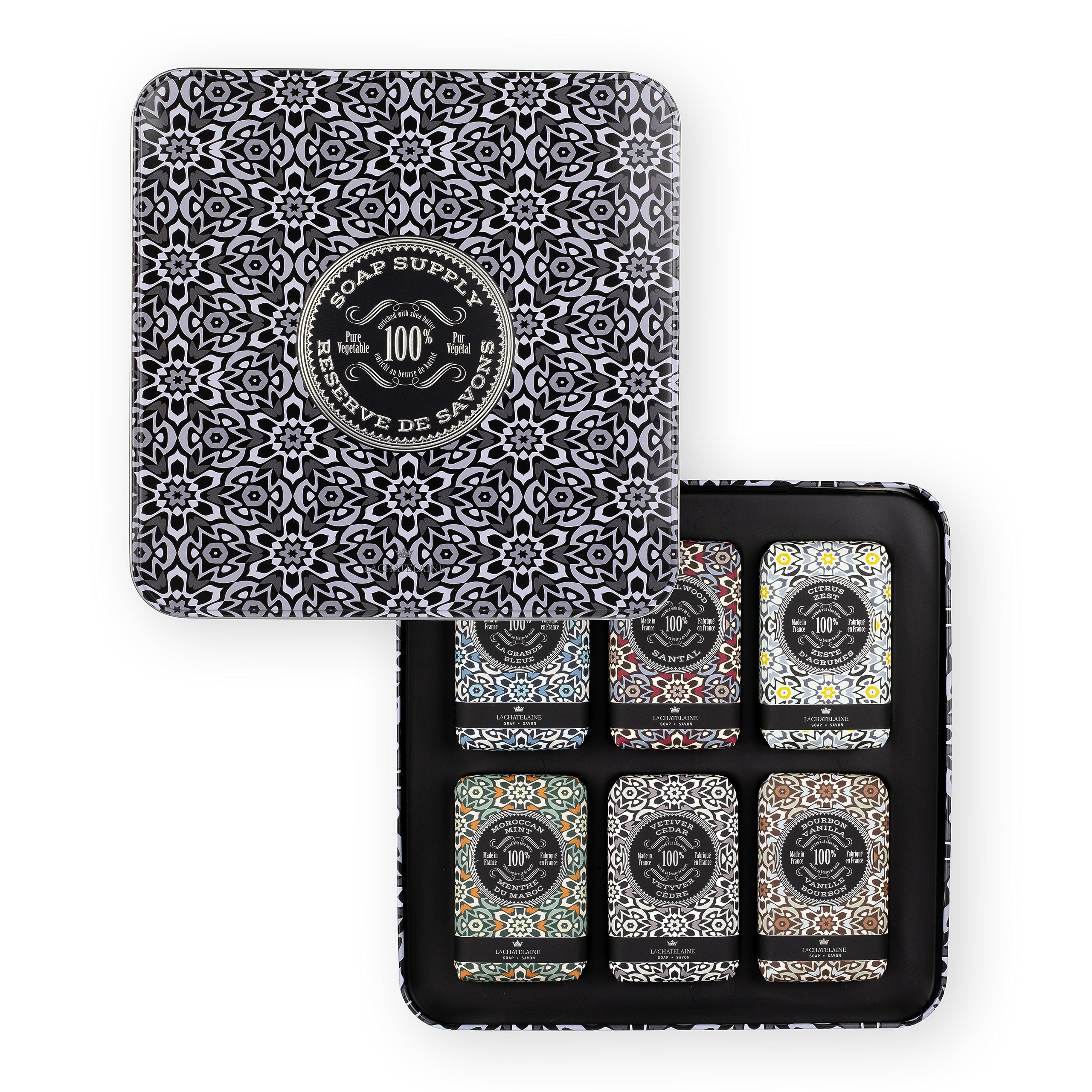 La Chatelaine triple-milled soap bars offering a rich lather for daily cleansing.