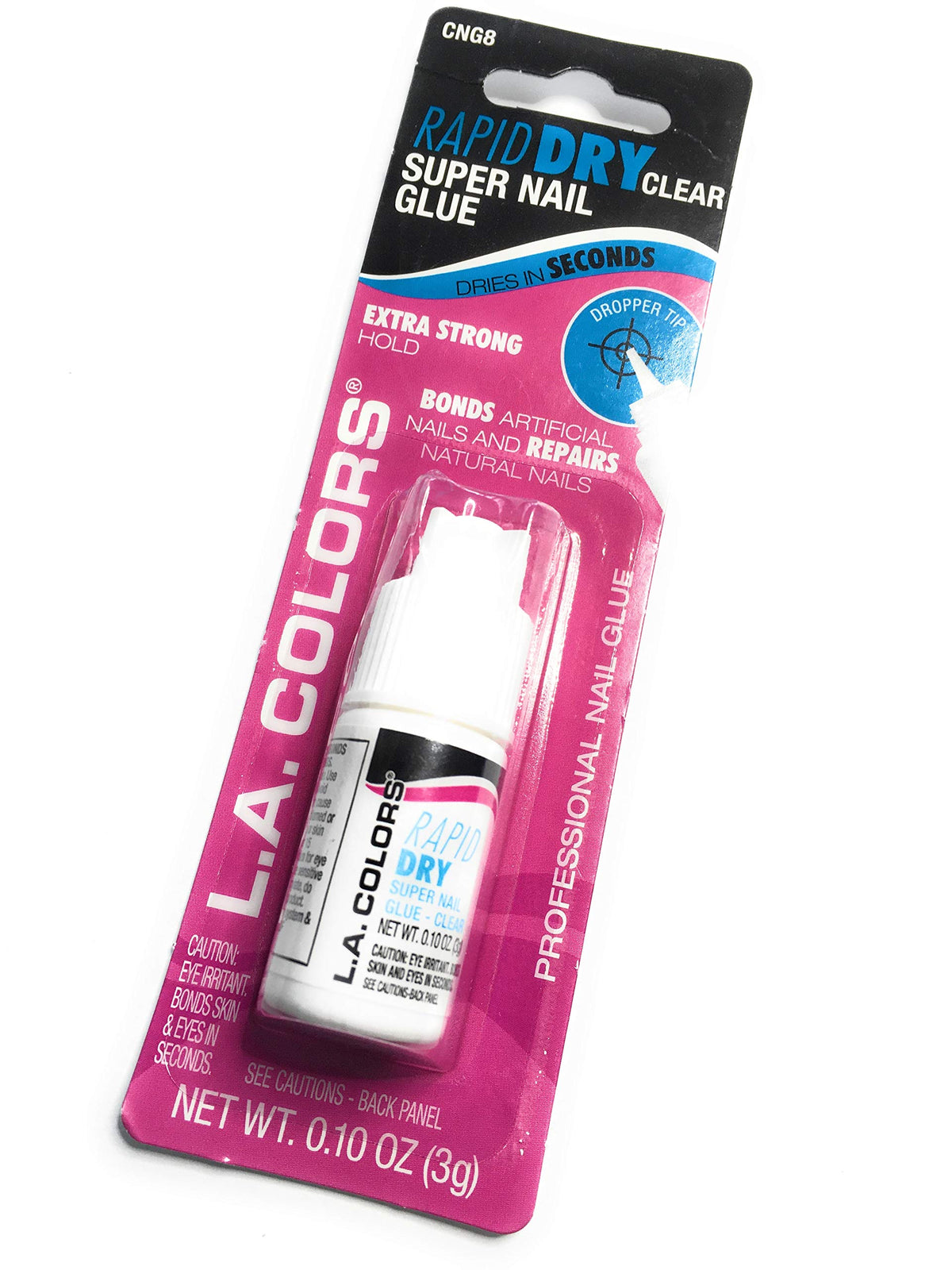 L.A. COLORS rapid dry clear nail glue for fast artificial nail adhesion and instant repair