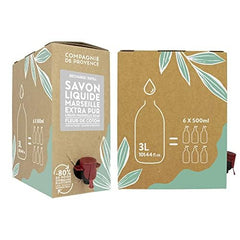 Extra Pure Marseille liquid soap bottle in cotton scent provides mild cleansing