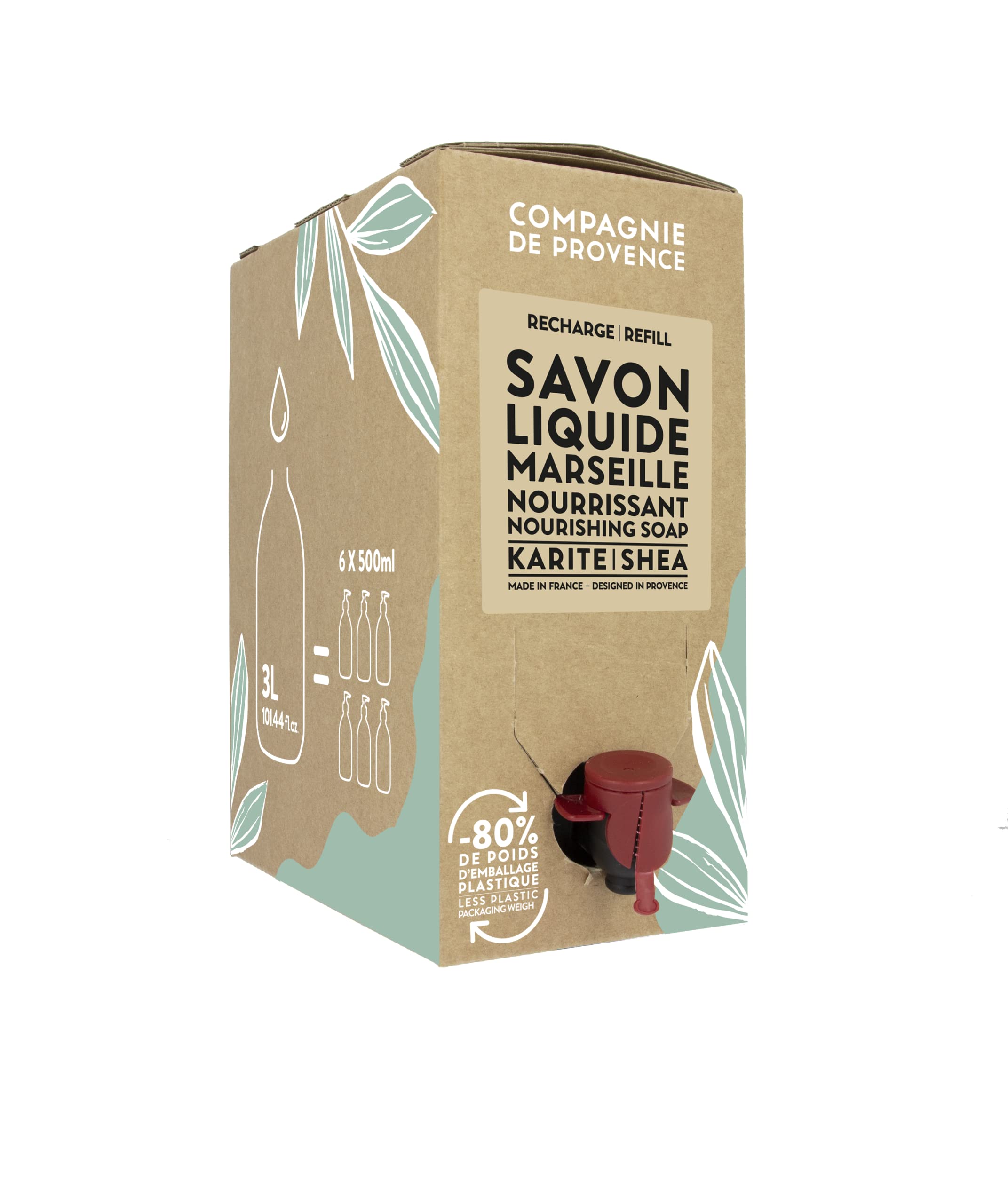 La Compagnie de Provence nourishing liquid soap bottle with Shea butter for silky, hydrated skin.