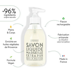 La Compagnie de Provence Olive Wood pump dispenser with easy grip.