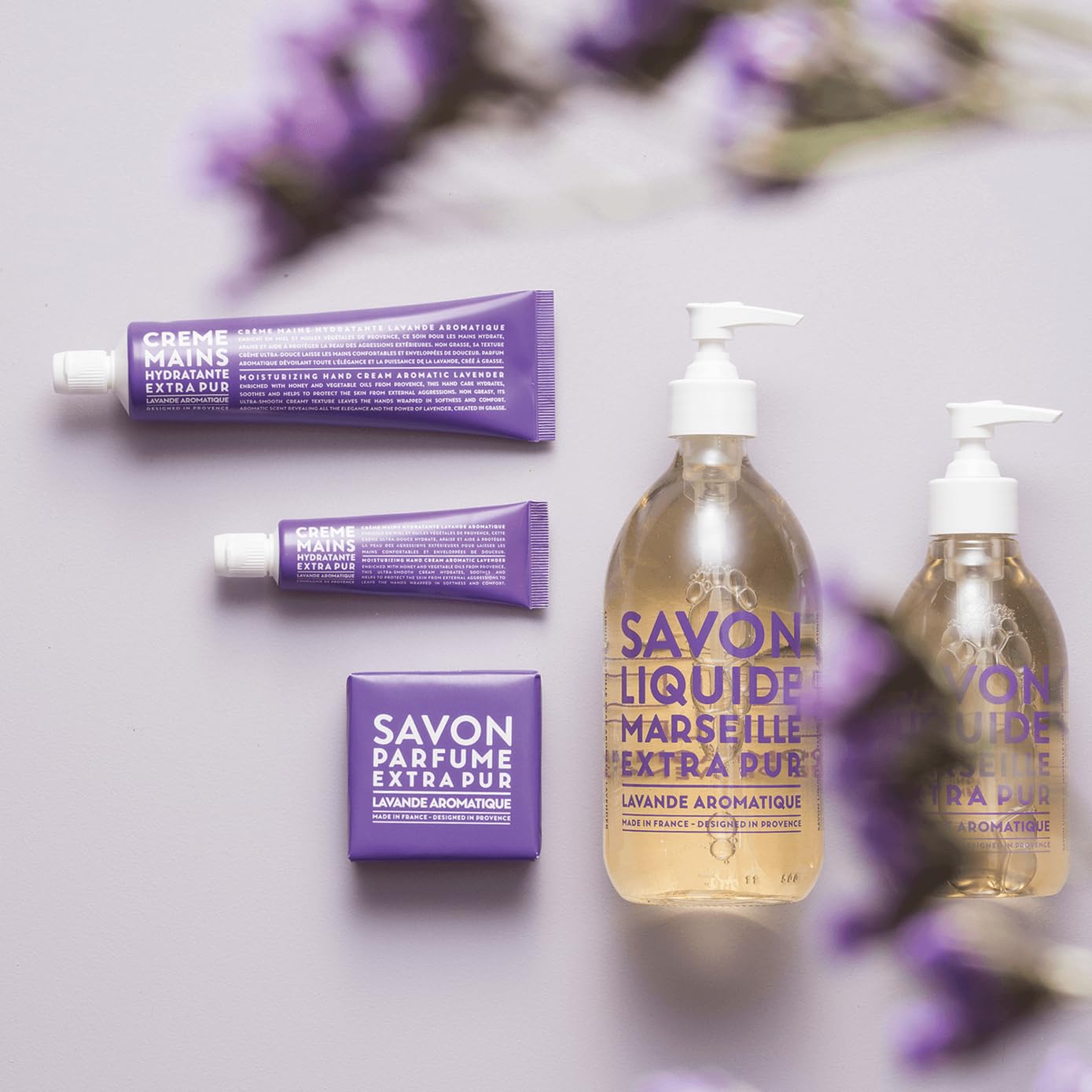 La Compagnie de Provence refill bottle in a bathroom setup for daily cleansing.