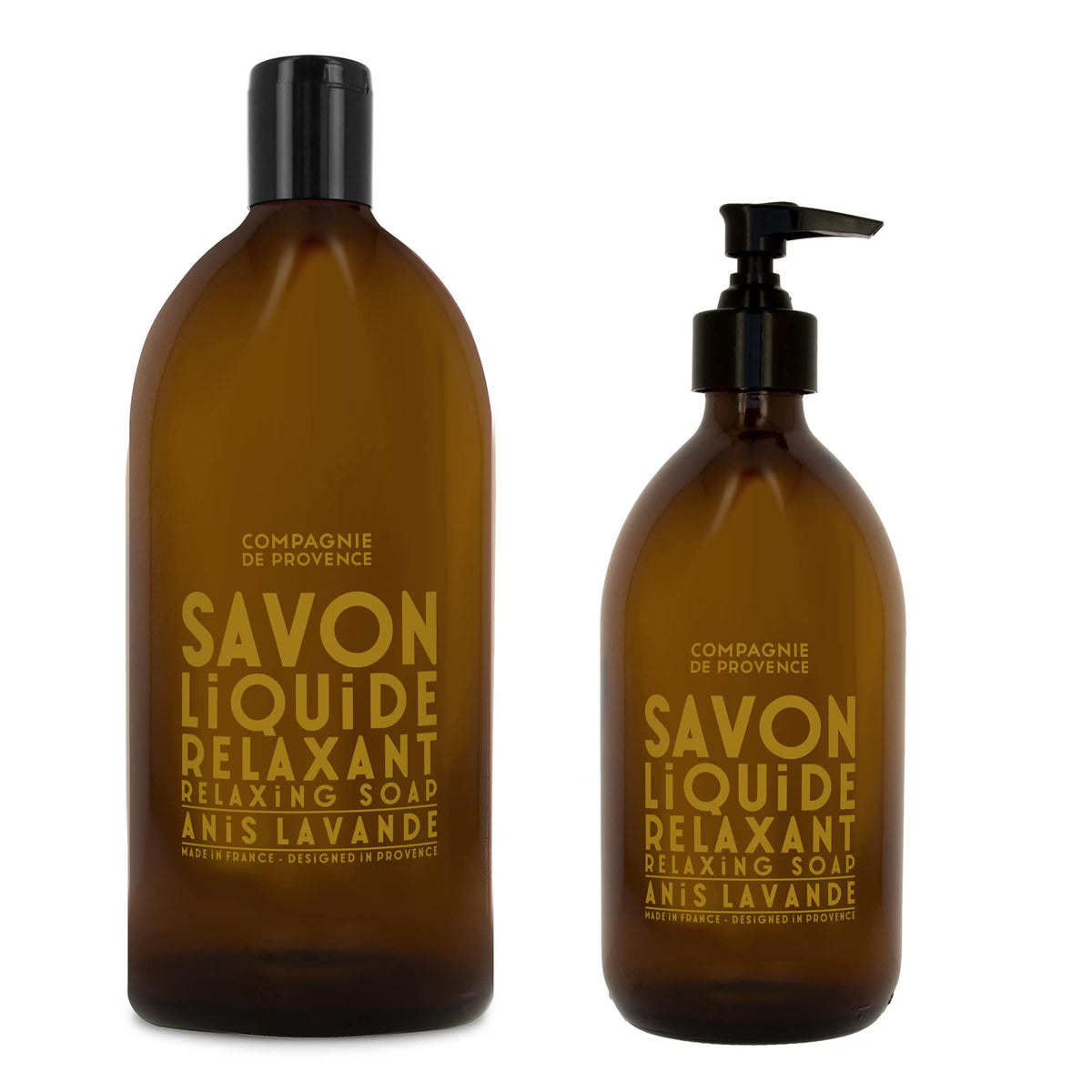 La Compagnie de Provence Savon de Marseille glass pump bottle for gentle cleansing and hydration