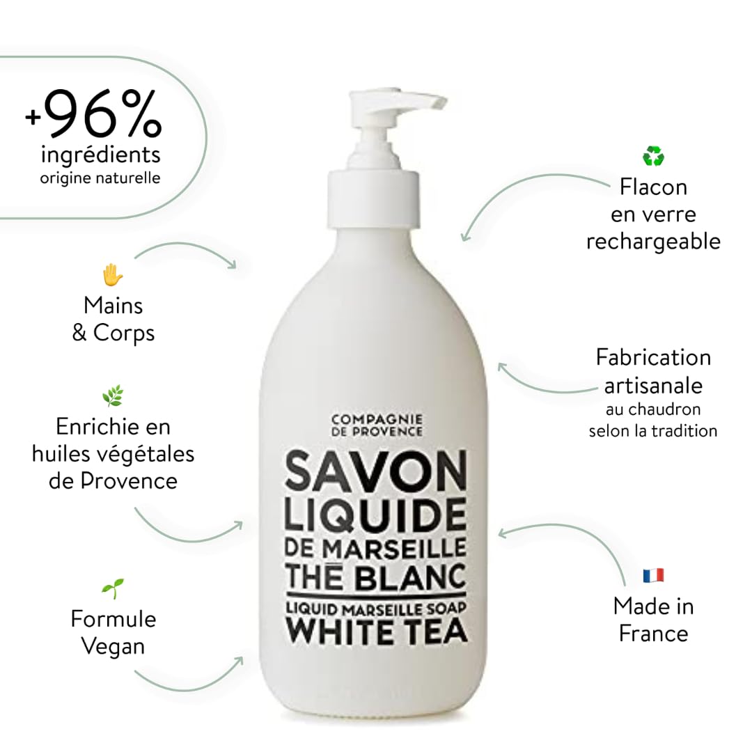 La Compagnie de Provence White Tea fragrance highlights a refreshing citrus scent.