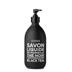 La Compagnie de Provence Black Tea liquid soap bottle with pump for luxurious hand washing.