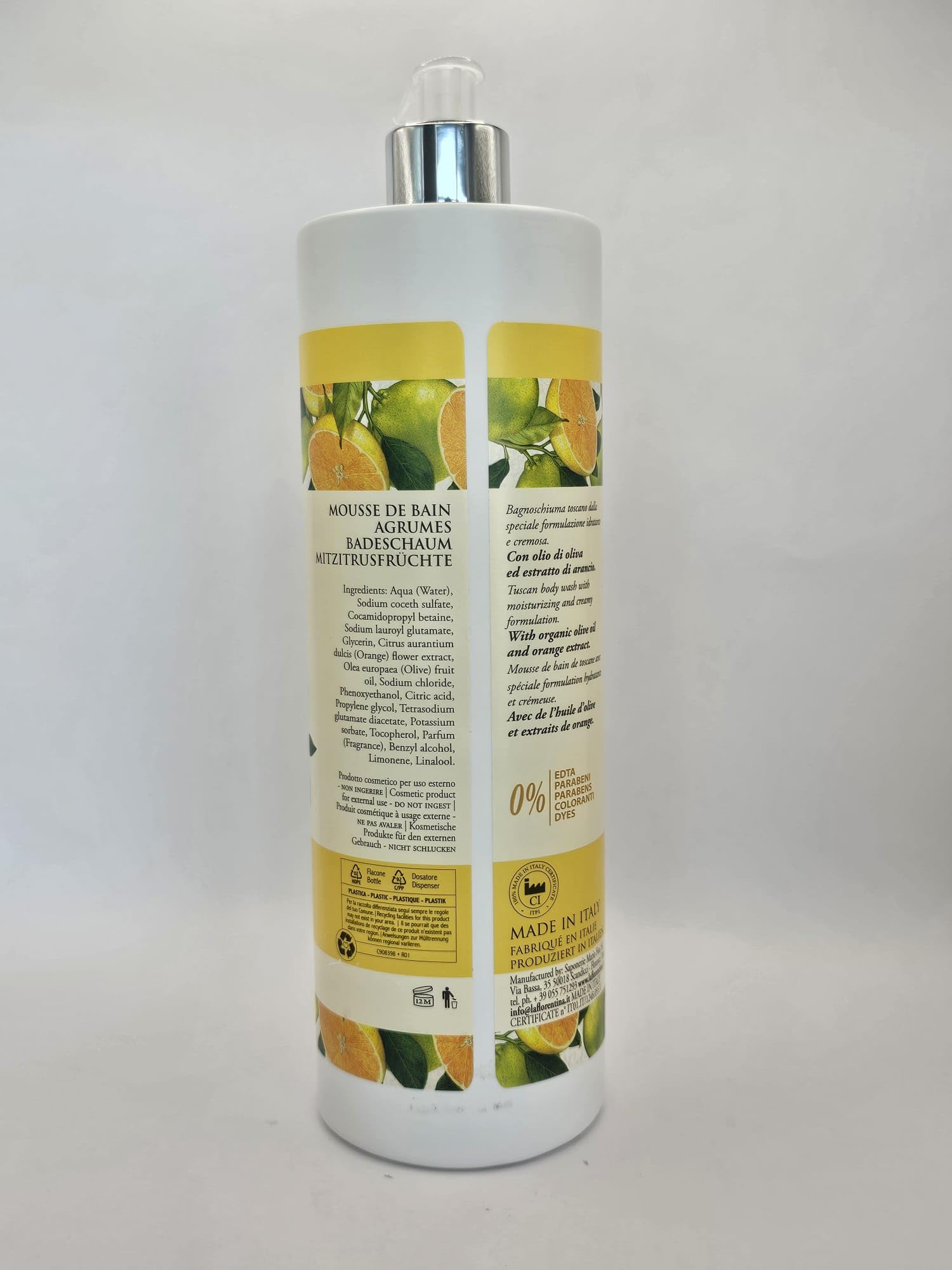 LA FLORENTINA La Agrumi Di Boboli elegant Italian body wash in decorative bottle
