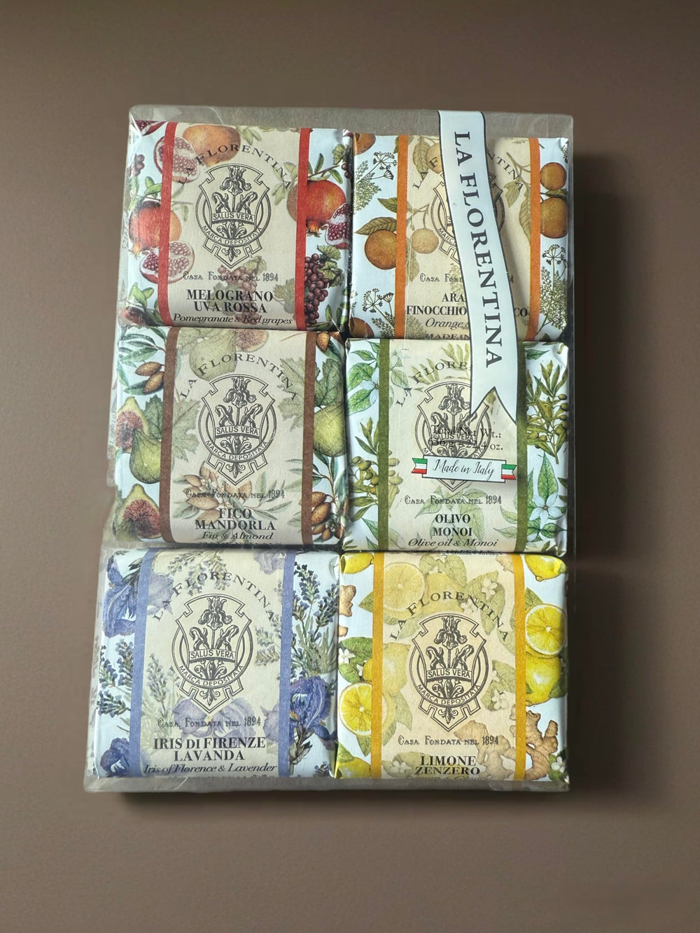 La Florentina pomegranate rose grape soap for luxurious cleansing and lasting fragrance.